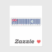 Autocollant de drapeau de code-barres Made in Quee (Feuille)