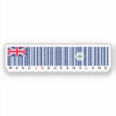 Autocollant de drapeau de code-barres Made in Quee (Recto)