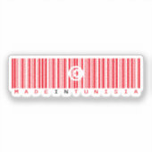 Autocollant de drapeau de code-barres Made in Tuni (Recto)