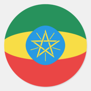 Autocollant de drapeau de l'Ethiopie Fisheye
