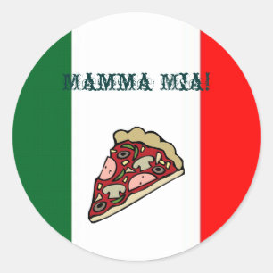 Autocollant de drapeau de l'Italie de pizza