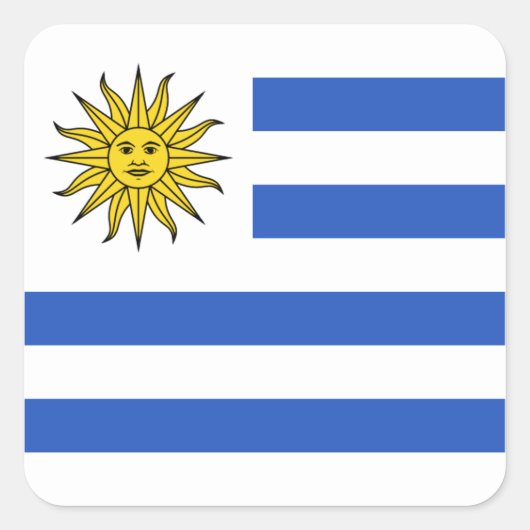Autocollant de drapeau de l'Uruguay (Devant)