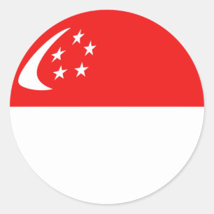 Autocollant de drapeau de Singapour Fisheye