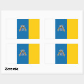 Autocollant de drapeau d'îles de Canary* (Feuille)