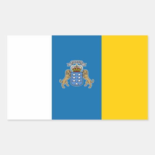 Autocollant de drapeau d'îles de Canary* (Devant)