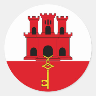Autocollant de drapeau du Gibraltar