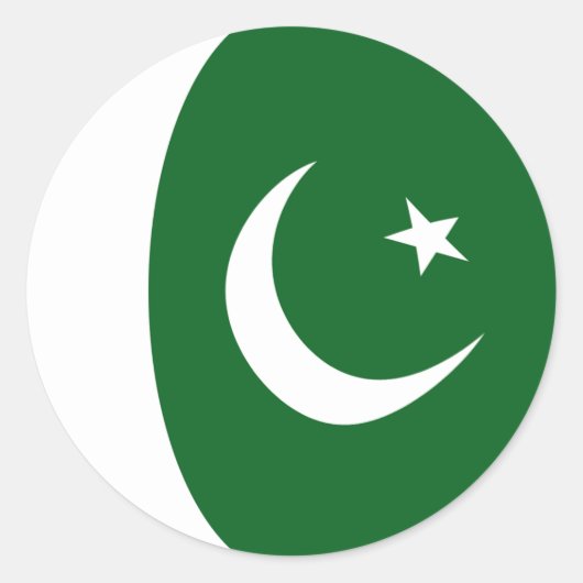 Autocollant de drapeau du Pakistan Fisheye (Devant)