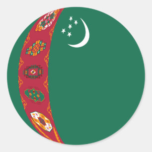Autocollant de drapeau Fish-eye du Turkménistan