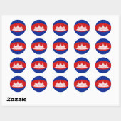 Autocollant de drapeau fisheye cambodgien (Feuille)