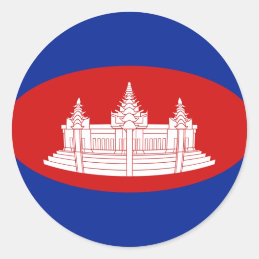 Autocollant de drapeau fisheye cambodgien (Devant)