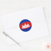 Autocollant de drapeau fisheye cambodgien (Enveloppe)