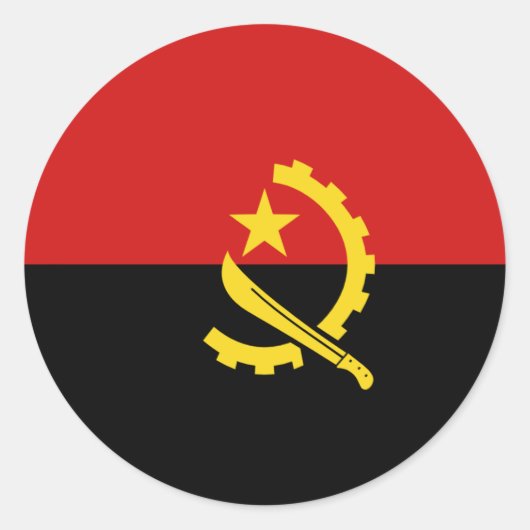 Autocollant de drapeau Fisheye d'Angola (Devant)