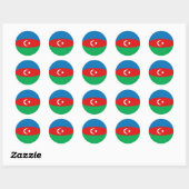 Autocollant de drapeau fisheye d'Azerbaïdjan (Feuille)