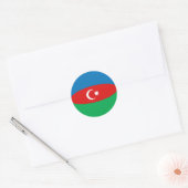 Autocollant de drapeau fisheye d'Azerbaïdjan (Enveloppe)