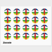 Autocollant de drapeau fisheye de Centrafrique (Feuille)