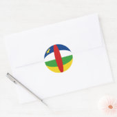 Autocollant de drapeau fisheye de Centrafrique (Enveloppe)