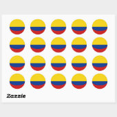 Autocollant de drapeau fisheye de Colombie (Feuille)
