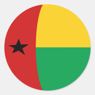 Autocollant de drapeau fisheye de Guinée-Bissau