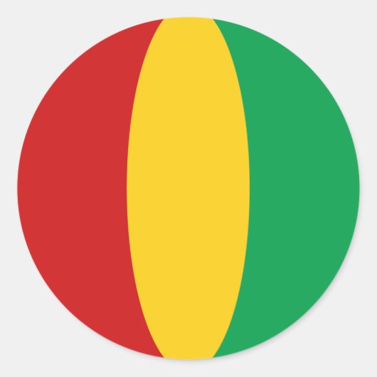 Autocollant de drapeau fisheye de Guinée-Conakry (Devant)