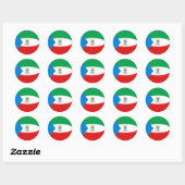 Autocollant de drapeau Fisheye de Guinée Équatoria (Feuille)