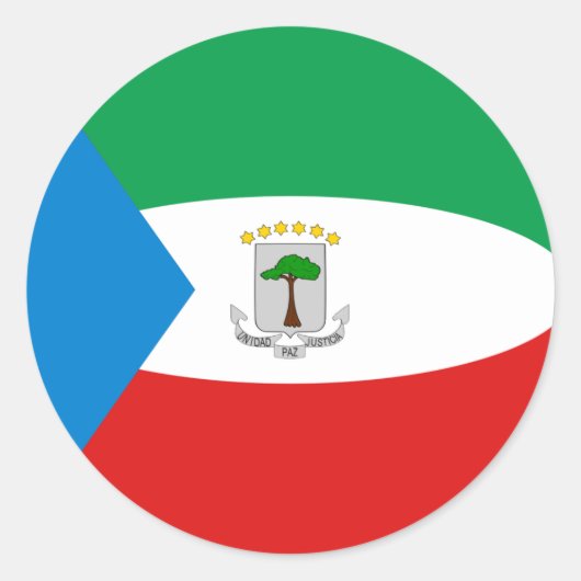 Autocollant de drapeau Fisheye de Guinée Équatoria (Devant)