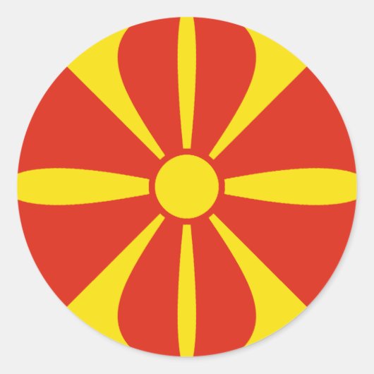 Autocollant de drapeau fisheye de Macédoine du Nor (Devant)