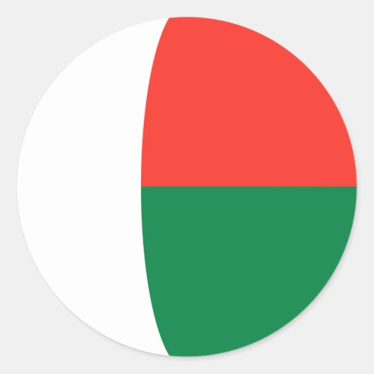 Autocollant de drapeau fisheye de Madagascar (Devant)