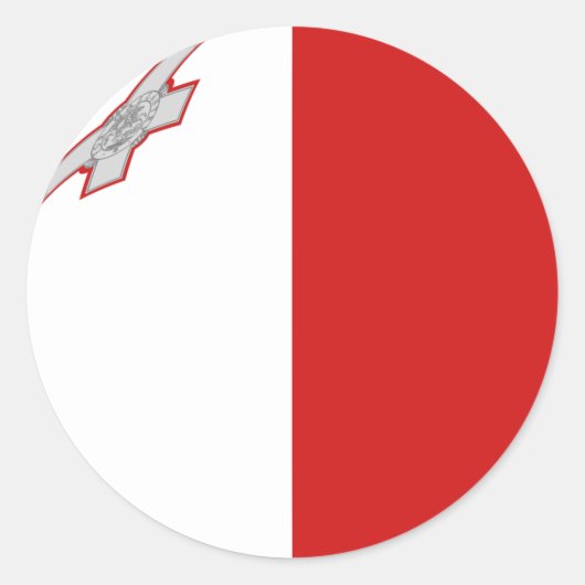 Autocollant de drapeau Fisheye de Malte (Devant)