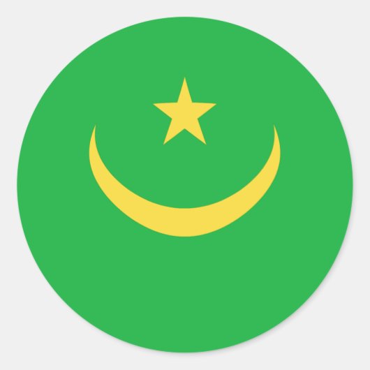 Autocollant de drapeau fisheye de Mauritanie (Devant)