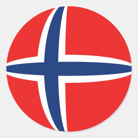 Autocollant de drapeau fisheye de Norvège (Devant)
