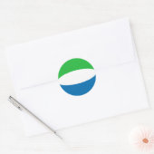 Autocollant de drapeau fisheye de Sierra Leone (Enveloppe)