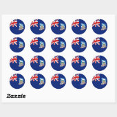 Autocollant de drapeau Fisheye des îles Falkland (Feuille)