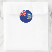Autocollant de drapeau Fisheye des îles Falkland (Sac)