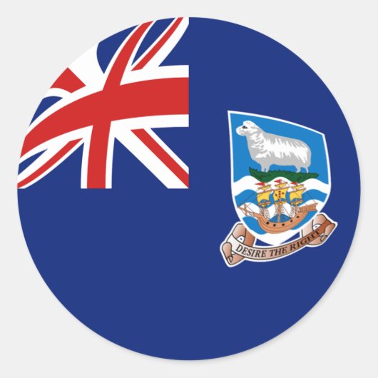Autocollant de drapeau Fisheye des îles Falkland (Devant)