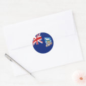 Autocollant de drapeau Fisheye des îles Falkland (Enveloppe)