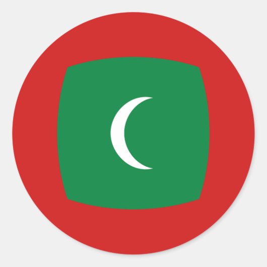 Autocollant de drapeau Fisheye des Maldives (Devant)