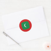 Autocollant de drapeau Fisheye des Maldives (Enveloppe)