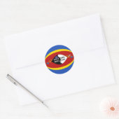 Autocollant de drapeau fisheye d'Eswatini (Enveloppe)