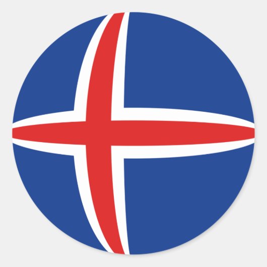 Autocollant de drapeau Fisheye d'Islande (Devant)