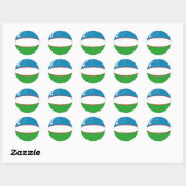Autocollant de drapeau fisheye d'Ouzbékistan (Feuille)