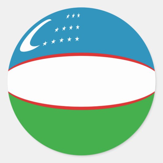 Autocollant de drapeau fisheye d'Ouzbékistan (Devant)