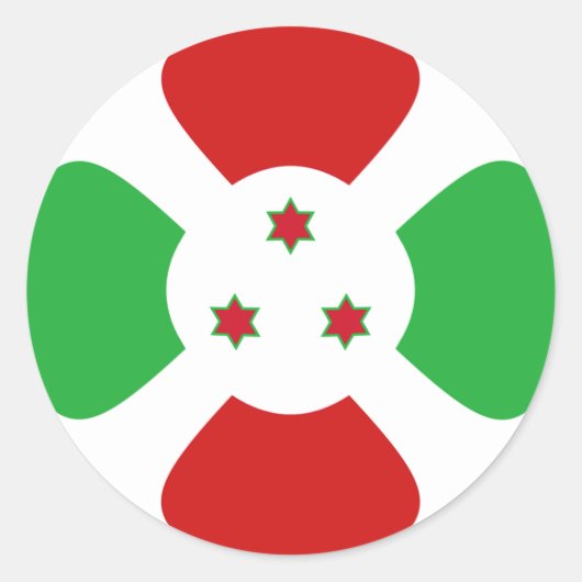 Autocollant de drapeau fisheye du Burundi (Devant)