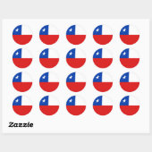 Autocollant de drapeau fisheye du Chili (Feuille)