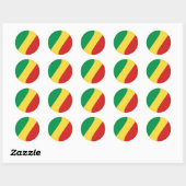 Autocollant de drapeau fisheye du Congo-Brazzavill (Feuille)