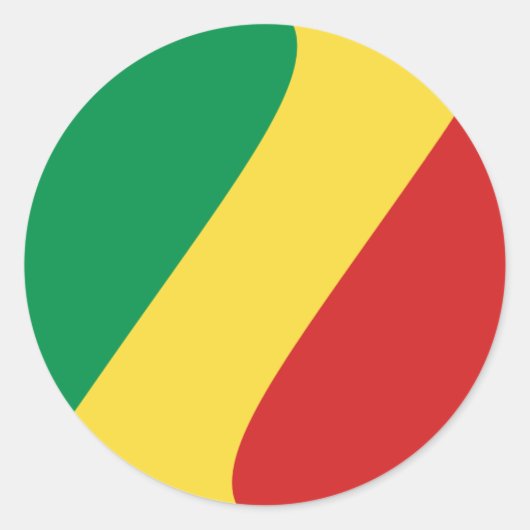 Autocollant de drapeau fisheye du Congo-Brazzavill (Devant)