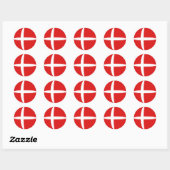 Autocollant de drapeau fisheye du Danemark (Feuille)