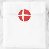 Autocollant de drapeau fisheye du Danemark (Sac)