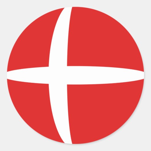 Autocollant de drapeau fisheye du Danemark (Devant)