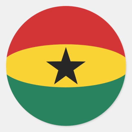 Autocollant de drapeau fisheye du Ghana (Devant)