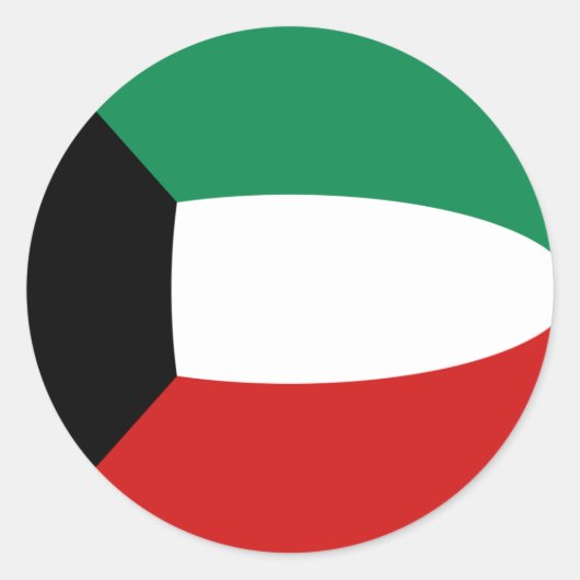 Autocollant de drapeau fisheye du Koweït (Devant)